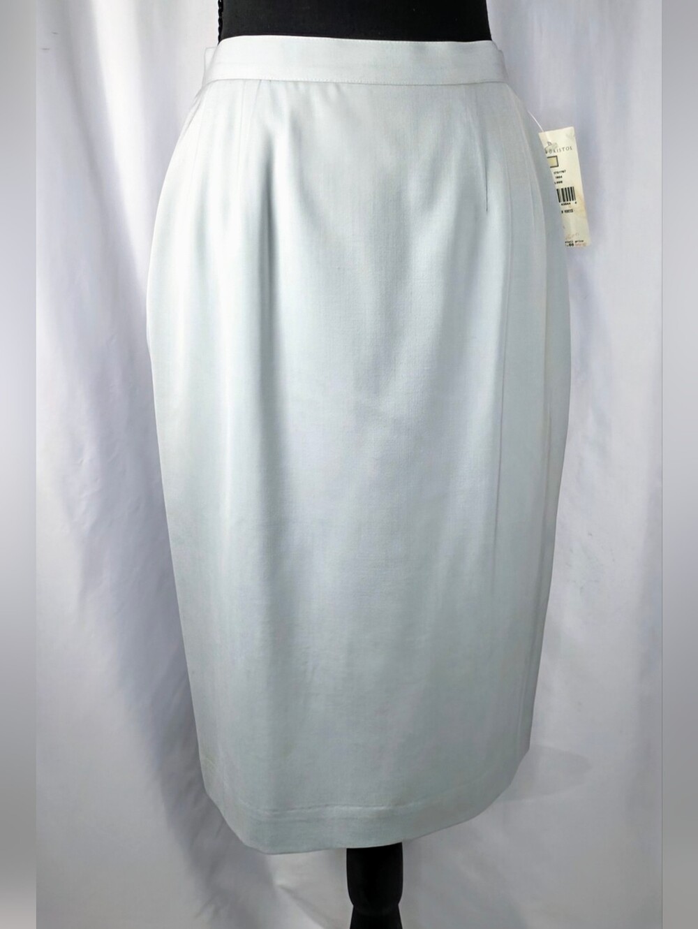 NWT Susan Bristol Light Blue Midi Skirt Elastic Waist Size 14 Classic